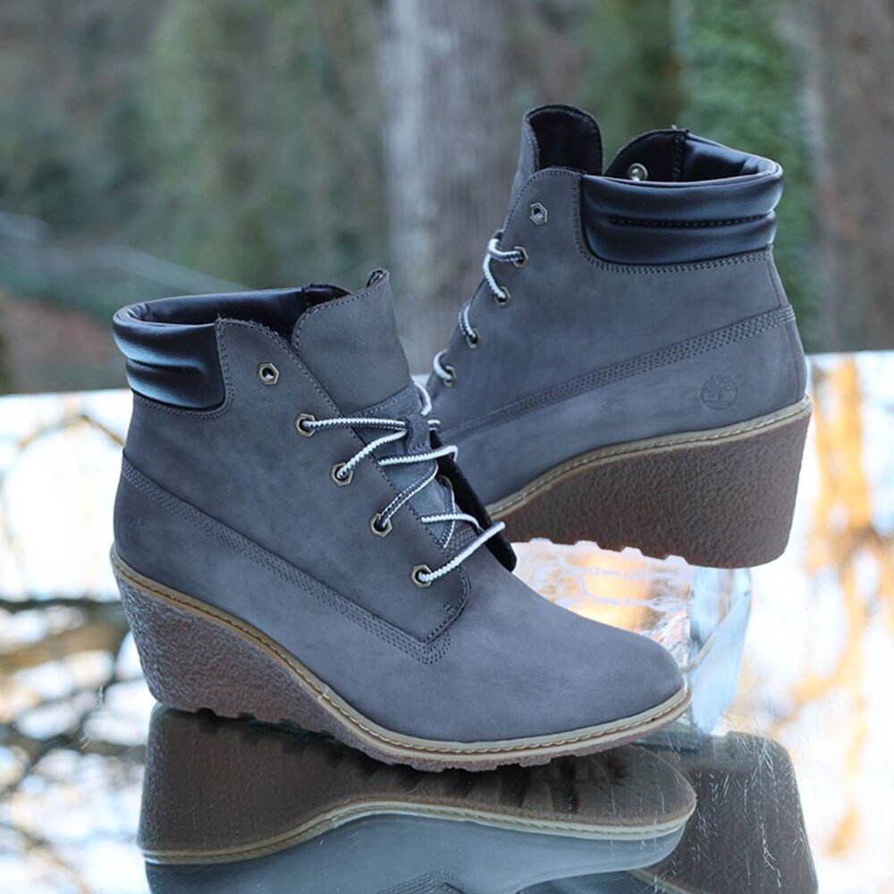 Timberland Amston Wedge 6 Inch Boots Grey - Picture 5 of 13